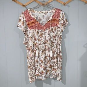 Maurices Flowy Bohemian Shortsleeve Top Size 2X